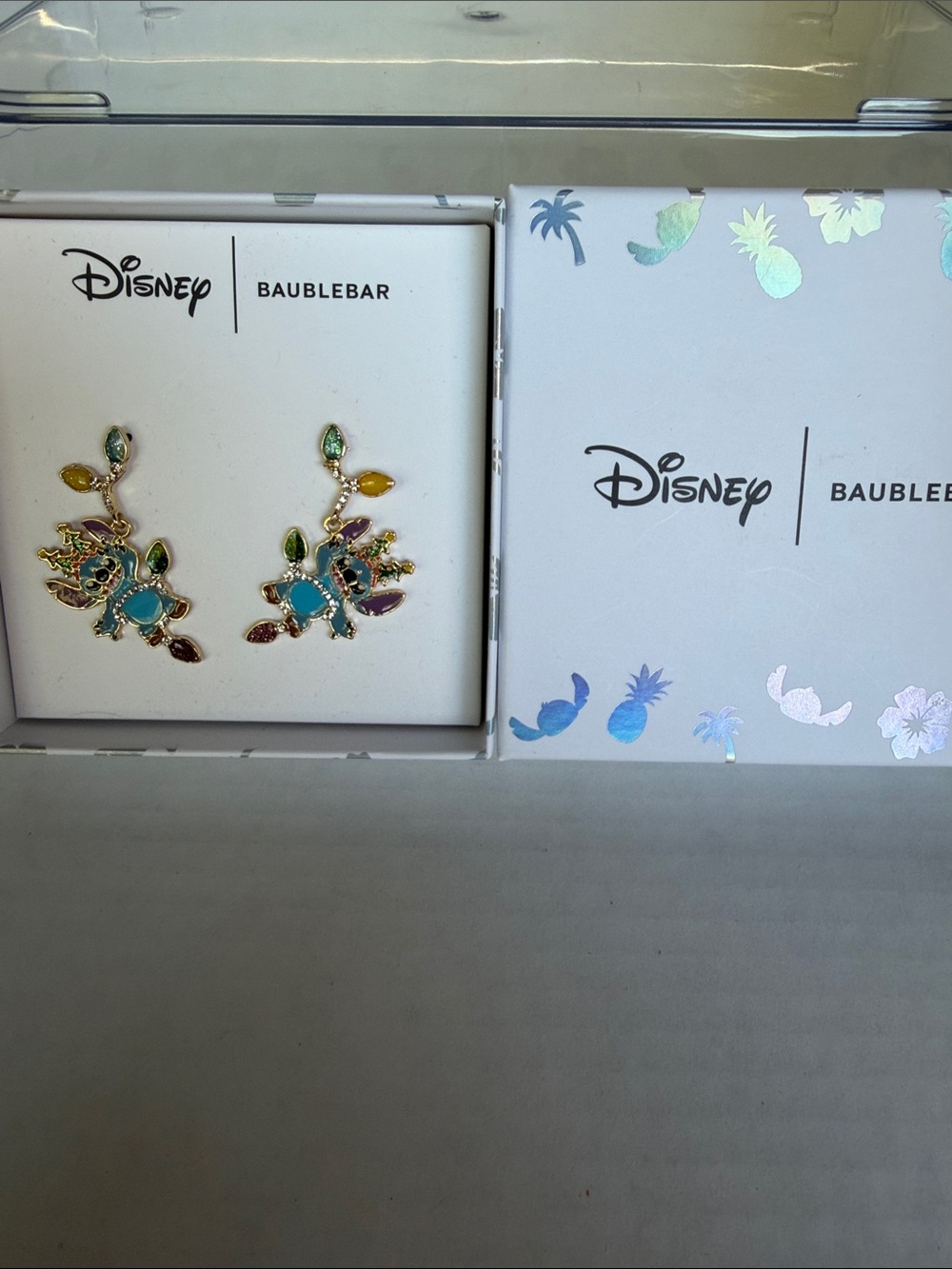 Disney BaubleBar Multicolor Stitch Enamel Drop Earrings NIB - Picture 2 of 3